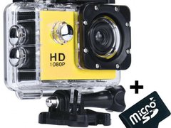 Camera Sport iUni Dare 50i Full HD 1080P,5M, Waterproof, Galben + Card MicroSD 8GB Cadou