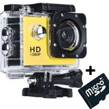 Camera Sport iUni Dare 50i Full HD 1080P,5M, Waterproof, Galben + Card MicroSD 8GB Cadou